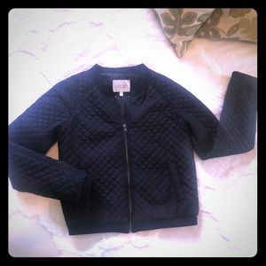 DELIA’S Quilted Black Bomber Jacket